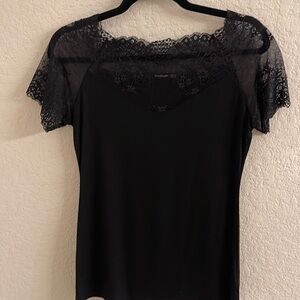 Black Top w/ Lace Detail